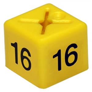 100 x Garment Clothes Marker Size Numbers: Color Size Cubes for Hanger Displays - Organize Wardrobe, Boutique - Various Sizes, Colors Available (16)
