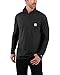 Force Relaxed Fit Long Sleeve Quarter Zip Pocket T-Shirt Black