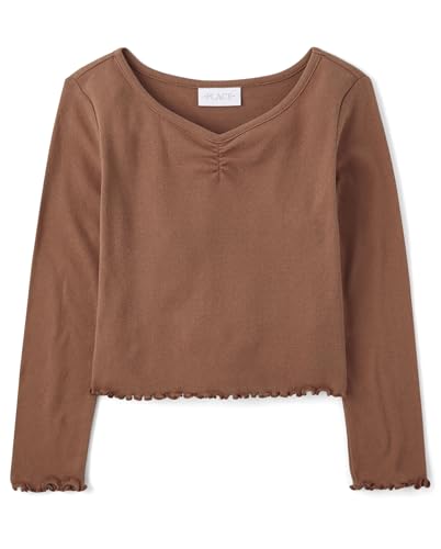 Image of The Children's Place Girls' Basic Long Sleeve V-Neck Knit Shirts