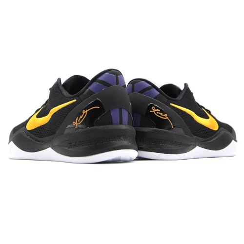 Kobe VIII Protro Basketball Shoes (HF9550-001, Black/White/Court Purple/University Gold)3