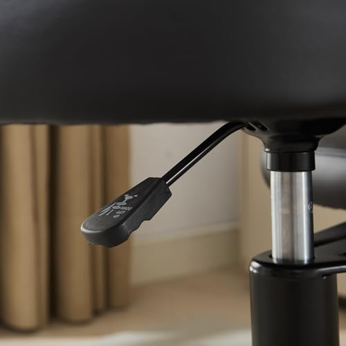 Image of Ergonomic Cross Legged Office Chair with Wheels, ADHD Chair for Adults, Meditation Chair, Yoga Office Chair, Comfortable Back Support, Height Adjustable,Small Spaces,PU Leather-Black-2
