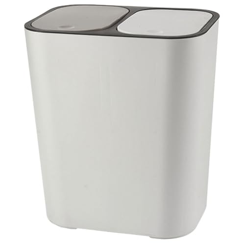 Caneca de basura triangular doble compartimento beige 15L