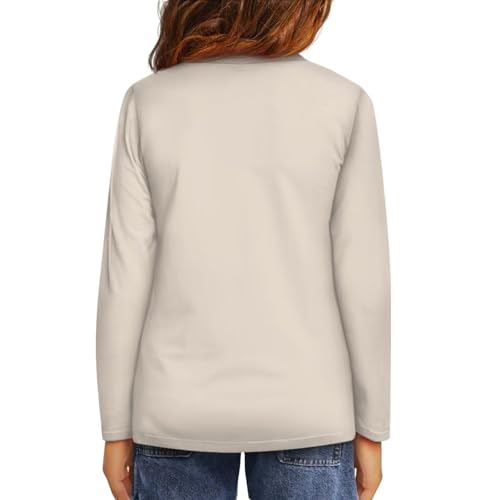 Image of Girls Long Sleeve Shirts Casual Crewneck Soft T-shirts for Girls 3-16 Years Old
