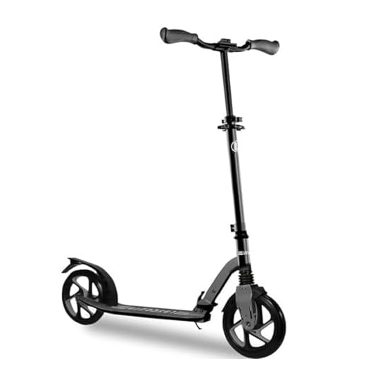 LaScoota Kick Scooter for Adults & Teens. Perfect for Youth 12 Years and Up Men & Women. Lightweight Foldable Adult Scooter Large Sturdy Wheels (Dark) The Metro