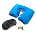 Almohada Viaje Hinchable, Kit de Viaje Almohada Hinchable + Antifaz + Tapones, Almohada Inflable de Viaje, Almohada Viaje Cuello, Almohada Cervical Viaje con Antifaz y Tapones, cojin Viaje Cuello (1)