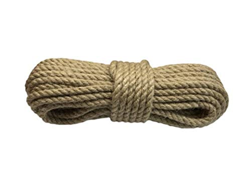 JUTESEIL 6-20 mm x 20M Hanfseil Tauwerk Naturhanf Leine Jute Tau Seil Schnur (10mm)