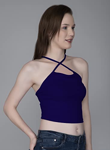 Image of A1698 Women's Basic Solid Crop Top for Women Stylish Western