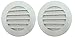 TEKLiNe 2 Grilles Ventilation Aération Plastique 70mm Encastré Rond Protection Insectes Système Air Maison Couleur Blanc, Grilles Ventilation 2 pièces de 7cm