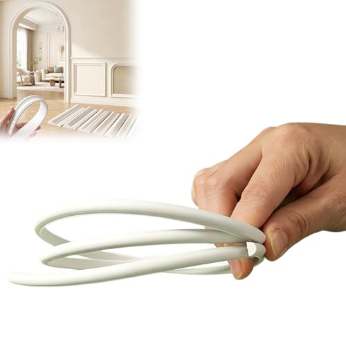 Moldura de techo plana de 0,8x0,5cm y 16.4 pies para paneles 3D de pared 2
