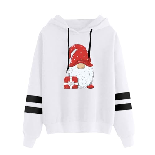 Sudaderas para mujer con estampado de copo de nieve de Navidad del Reino Unido, sudadera de manga larga con capucha para invierno, sudadera de forro polar cómoda, casual, ropa de descanso para mujer