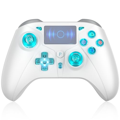 TURPOW Wireless Controller for PS4 LED, Dual Motor Vibration 6-Axis Sensor with LED RGB, für PS-3/PS-4/Slim/Pro/PC/S-witch