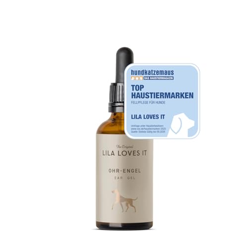 LILA LOVES IT Ohrpflege für Hunde - natürlicher Entzündungsschutz, beruhigt und erfrischt, stärkt die Widerstandskraft empfindlicher Hundeohren, vegan, Ohr-Engel, 50 ml