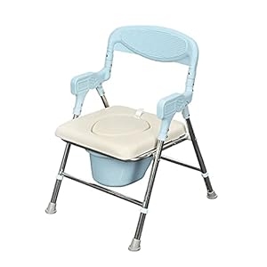 Toiletstoel Comfortabele Nachtkastje met Verwijderbaar Zitkussen Draagbare Klapstoel Ingebouwd Toilet voor Mensen met…