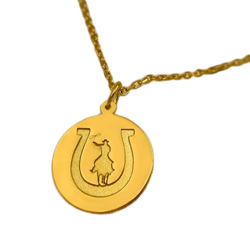 Collar de plata de ley 925 hipoalergénico con duradero colgante vaquero