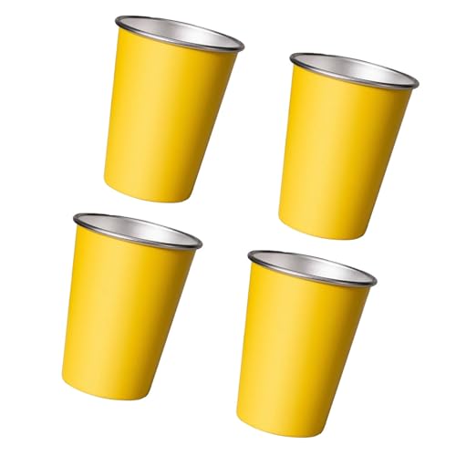 4 個の実用的なステンレス鋼 350/500 ミリリットル飲料カップ丈夫で省スペースなデザインの箸置き日常使用ステンレス鋼パイントカップ