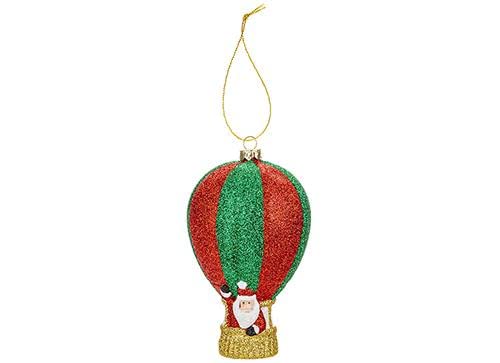 Crillys Glitter Hot Air Balloon Bauble Novelty Christmas Decoration