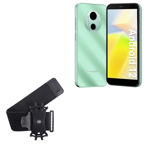 BoxWave Holster Compatible with Doogee X97 - ActiveStretch Sport Armband, Adjustable Armband for Workout and Running - Jet Black