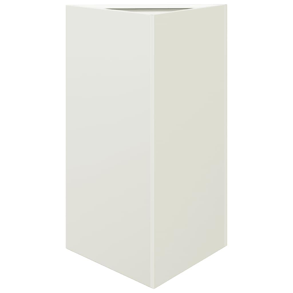 Générique Fioriera Triangolare Acciaio Bianco 2 Pezzi | Resistente alla ruggine, senza fori di drenaggio, protezione contro le erbacce, per balcone patio giardino