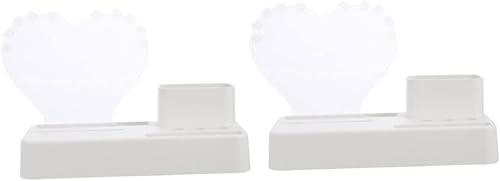 COHEALI 2pcs Memo Erase Cup Pencil Classroom Transparent Message Shape Stand School with Acrylic Desktop Heart Supplies Whiteboard for Note Gifts