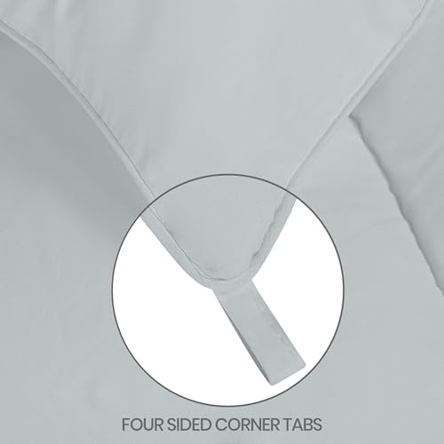 Image of Utopia Bedding Comforter Duvet Insert, Quilted Comforter with Corner Tabs, Box Stitched Down Alternative Comforters (Light Grey, Double)