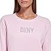 DKNY Women's Rhinestone Logo Crew Neck, Pink Lady