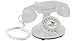 OPIS FunkyFon Cable: Teléfono telefono Fijo Retro con Disco de marcar en el Estilo sinuoso de la década de 1920, con Timbre electrónico Moderno (Blanco)