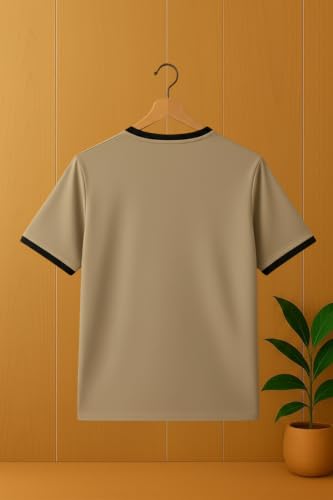 Image of YAZOLE Men's Round Neck Solid T Shirt | Regular Fit Lycra Blend Half Sleeve Tee | Casual Gym Running Walking Sports Office Travel | Stretch Fabric | Comfortable for Everyday use | (S to XXL)