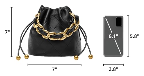 DORIS&JACKY Lambskin Drawstring Bucket Bag