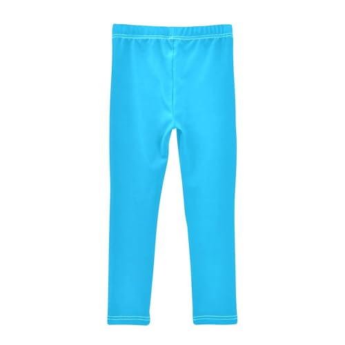 CHIFIGNO Elegant Light Blue Little Girl Leggings, Smooth Design, Sizes 4T, Versatile for Gym or Dance2