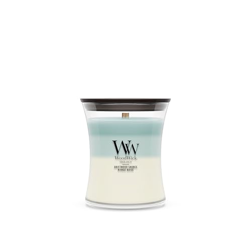 WoodWick Candela profumata | Candela a clessidra media | Driftwood Shores | Regali perfetti per donne