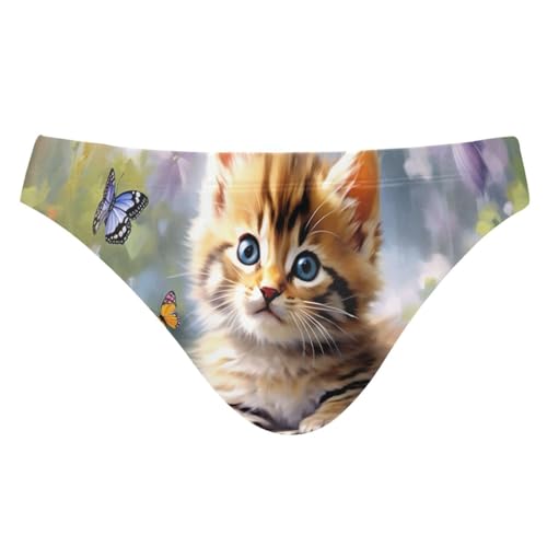 Men's Cute Cat Swim Briefs Bikini Swimsuit S 202a0191