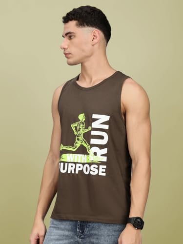 Image of Lux Nitro Men's Sleeveless Gym Tank Top Combed Cotton | Scoop Neck Athletic Vest | Ultra-Soft, Tag-Free, Urban Fitness Wear