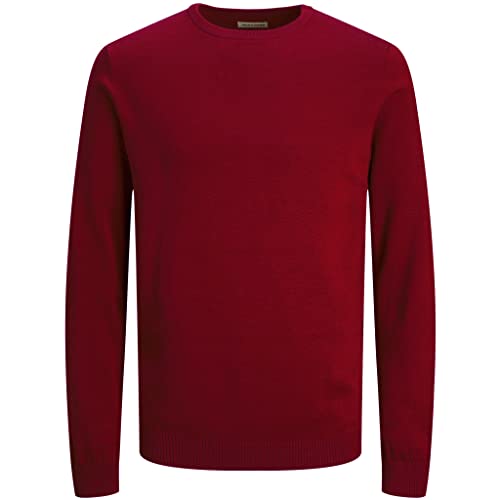 JACK & JONES Herren JJEBASIC Knit Crew Neck, Red Dahlia, XS EU – Ansicht 1