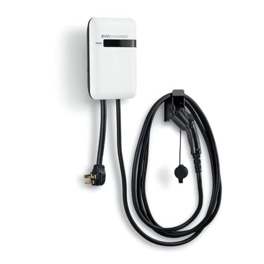 EVoCharge Level 2 EV Charger | Up to 32 Amp, 18-ft Cable, 240V, UL Listed Electric Vehicle Charger, NEMA 6-50 Plug, Indoor/Outdoor, Up to 8X Faster Than Level 1