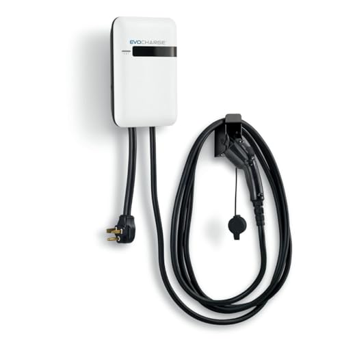 EvoCharge Level 2 EV Charger | Up to 32 Amp, 18-ft Cable, 240V, UL Listed Electric Vehicle Charger, NEMA 6-50 Plug, Indoor/Outdoor, Up to 8X Faster Than Level 1