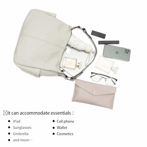Image of Genuine Leather Purses for Women Hobo Crossbody Bags Casual Work Shoulder Bag with Adjustable Strap