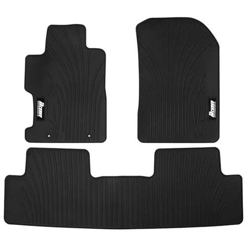 IKON MOTORSPORTS, Floor Mats Compatible with 2006-2011 Honda Civic Coupe & Sedan, Latex All Weather Easy Clean Interior Car Carpets Black Full Set 3 Pieces by IKON MOTORSPORTS - Used condition - US$55.78