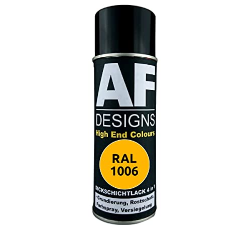 Alex Flittner Designs Rust Protection Paint 4-in-1 RAL 1006 Corn Yellow Metal Protective Paint Spray Rust Protection Paint Spray Can