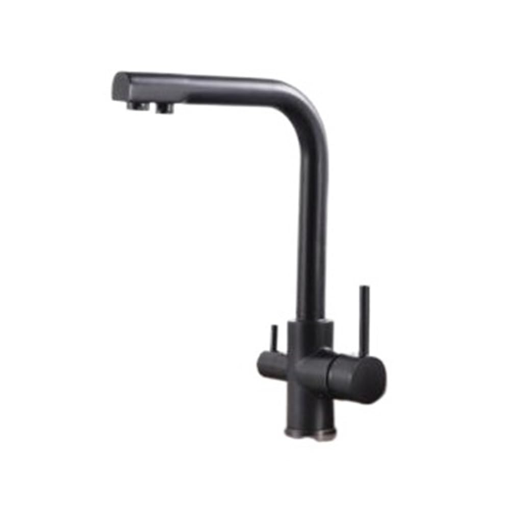 Kitchen Faucets Solid Brass for Kitchen Deck Mounted Three Ways Sink Mixer 3 Way Kitchen Faucet XT-123(Black)