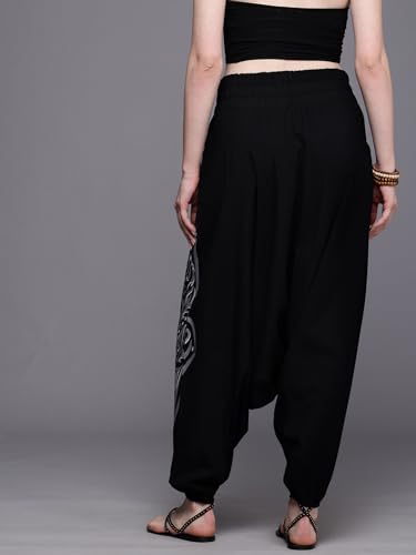 The Veshti Company Women's Printed Summer Harem Pants, Cotton Boho Hippie Casusal Oversized Palazzo Pant for Women4