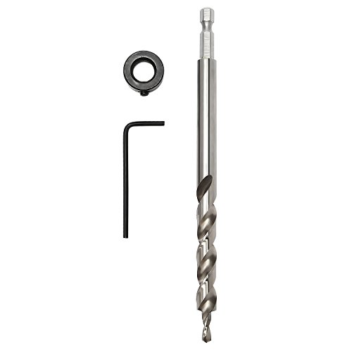 LESOLEIL Foret HSS Aléseur 3/8" Mèche à Bois Tige Hexagonale avec Butée de Profondeur Cover