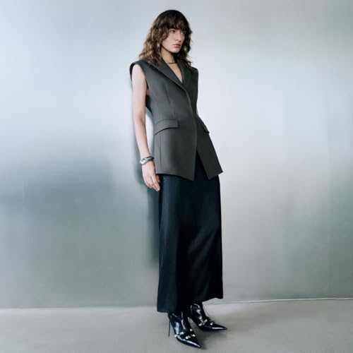 Women's Blazer Vest Fashion Sleeveless Suit Lapel Collar Open Front Office Outfits with Pockets4