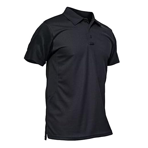 MAGCOMSEN Men Black Work Shirt Golf Polo Shirts Short Sleeve Combat Shirt Tactical Shirt XL