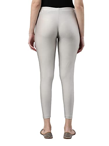 Image of GO COLORS Ankle Length Mid Rise Shimmer Leggings for Women