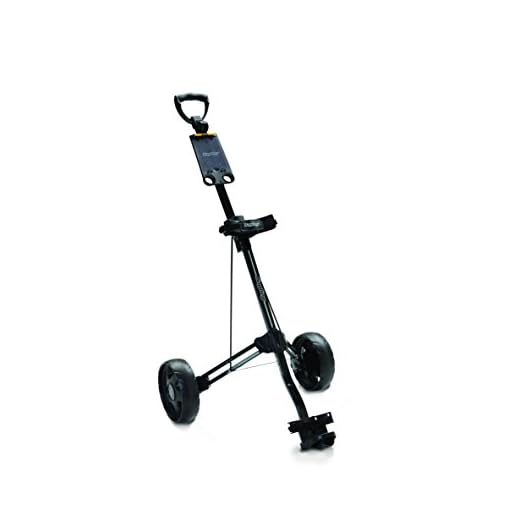 Bag Boy M-350 2 Wheel Golf Push Cart, Easy Two-Step Open & Close, Adjustable Handle Height, Ultra Lightweight, Scorecard Holder, Black