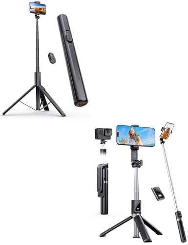 Trépied téléphone 180cm perche selfie stick 106cm universel ajustable