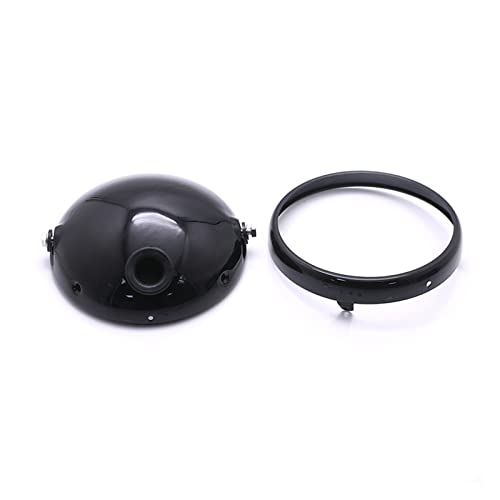 Coque de phare LED de moto 7 pouces en métal noir style Cafe Racer pour Harley Custom