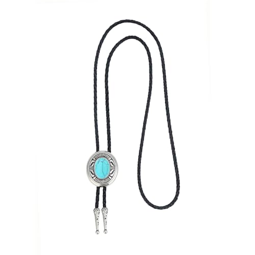 Image of Btilasif Bolo Tie- Tiger Eye Stone Bolo Tie Leather Necktie Western Jewelry Accessories for Women Men