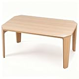 VECELO ローテーブル 折りたたみ 幅75×奥行50×高さ33cm オーク コンパクト 一人暮らし
