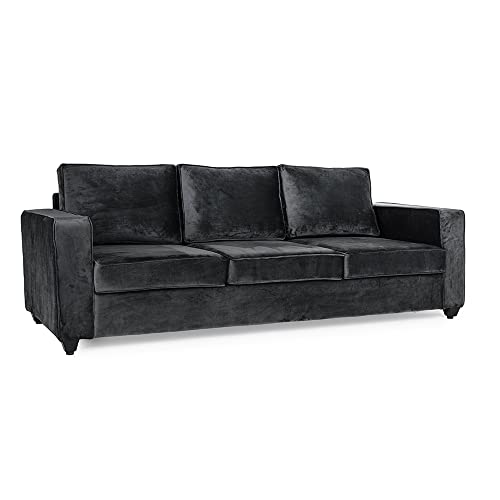 Image of Wakefit Sofa Set | 3 Year Warranty | Sofa 5 Seater, 5 Seater Sofa for Living Room, Wooden Sofa Set, Sofa Set 3+2 Seater - Napper(Fabric-Velvet : Space Grey)